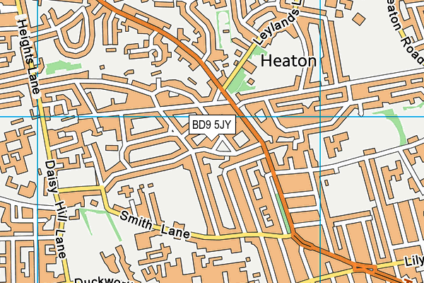 BD9 5JY map - OS VectorMap District (Ordnance Survey)