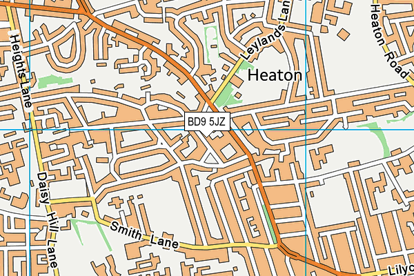 BD9 5JZ map - OS VectorMap District (Ordnance Survey)