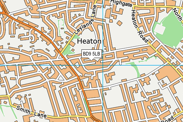 BD9 5LB map - OS VectorMap District (Ordnance Survey)