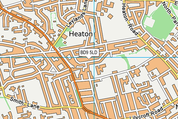 BD9 5LD map - OS VectorMap District (Ordnance Survey)