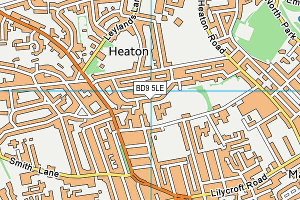 BD9 5LE map - OS VectorMap District (Ordnance Survey)