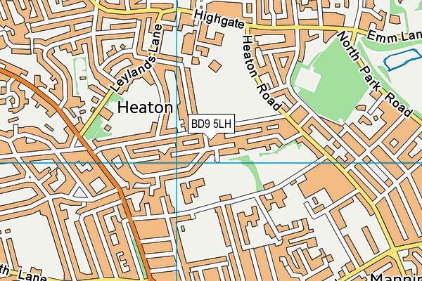 BD9 5LH map - OS VectorMap District (Ordnance Survey)