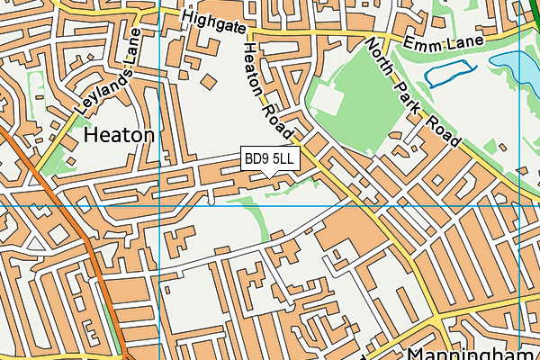 BD9 5LL map - OS VectorMap District (Ordnance Survey)