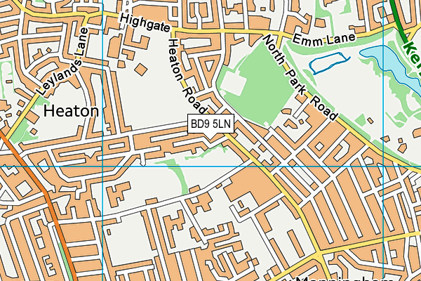 BD9 5LN map - OS VectorMap District (Ordnance Survey)