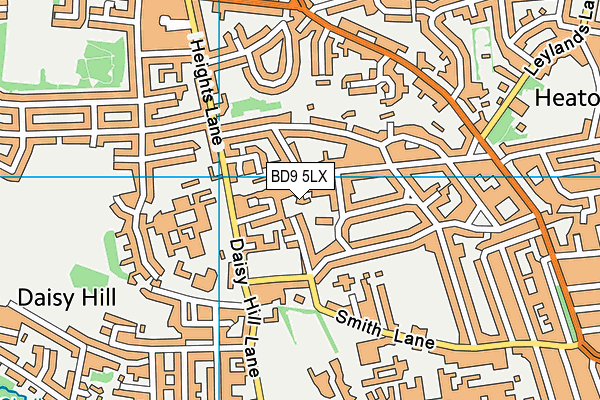 BD9 5LX map - OS VectorMap District (Ordnance Survey)