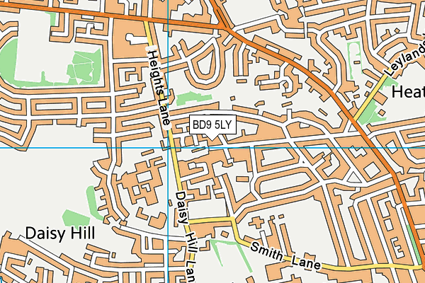 BD9 5LY map - OS VectorMap District (Ordnance Survey)