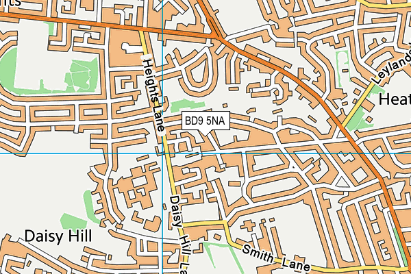 BD9 5NA map - OS VectorMap District (Ordnance Survey)