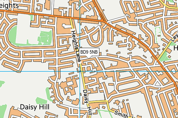 BD9 5NB map - OS VectorMap District (Ordnance Survey)