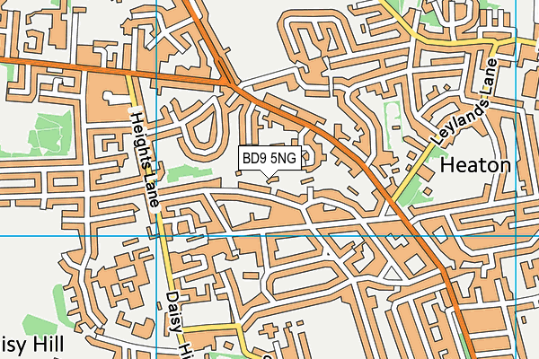 BD9 5NG map - OS VectorMap District (Ordnance Survey)