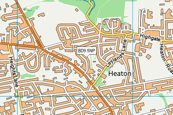 BD9 5NP map - OS VectorMap District (Ordnance Survey)