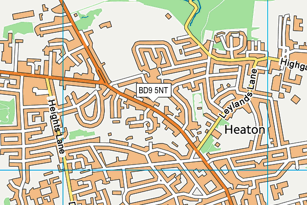 BD9 5NT map - OS VectorMap District (Ordnance Survey)