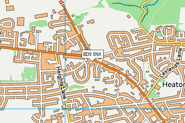 BD9 5NX map - OS VectorMap District (Ordnance Survey)