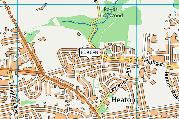 BD9 5PN map - OS VectorMap District (Ordnance Survey)
