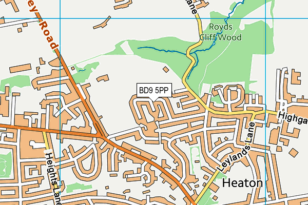 BD9 5PP map - OS VectorMap District (Ordnance Survey)