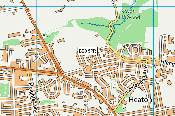 BD9 5PR map - OS VectorMap District (Ordnance Survey)