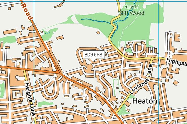 BD9 5PS map - OS VectorMap District (Ordnance Survey)