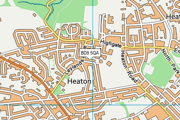 BD9 5QA map - OS VectorMap District (Ordnance Survey)