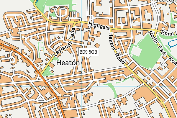 BD9 5QB map - OS VectorMap District (Ordnance Survey)