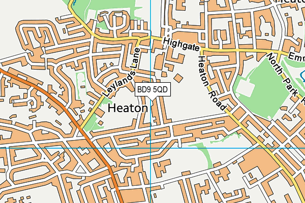BD9 5QD map - OS VectorMap District (Ordnance Survey)