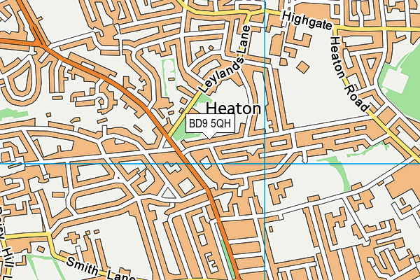 BD9 5QH map - OS VectorMap District (Ordnance Survey)