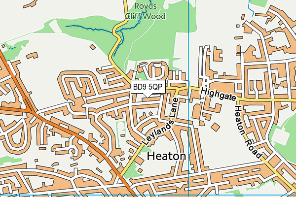 BD9 5QP map - OS VectorMap District (Ordnance Survey)