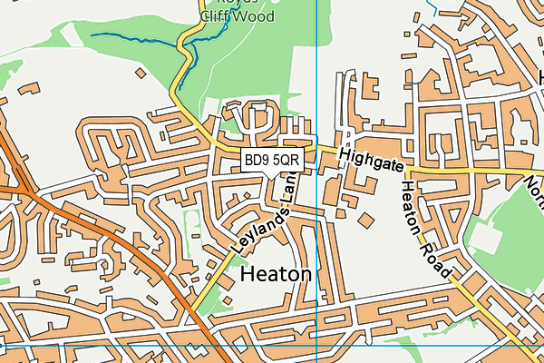 BD9 5QR map - OS VectorMap District (Ordnance Survey)