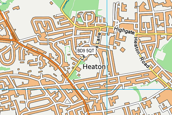 BD9 5QT map - OS VectorMap District (Ordnance Survey)