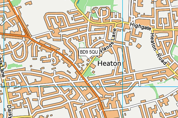 BD9 5QU map - OS VectorMap District (Ordnance Survey)