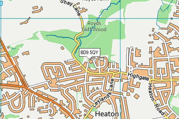 BD9 5QY map - OS VectorMap District (Ordnance Survey)