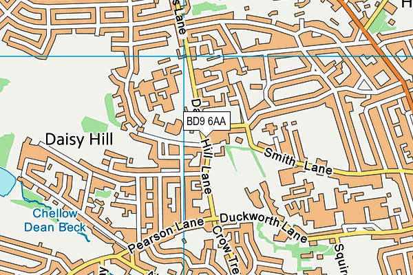 BD9 6AA map - OS VectorMap District (Ordnance Survey)