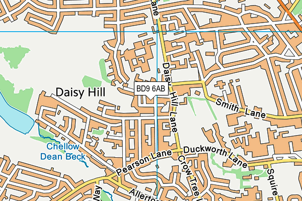 BD9 6AB map - OS VectorMap District (Ordnance Survey)