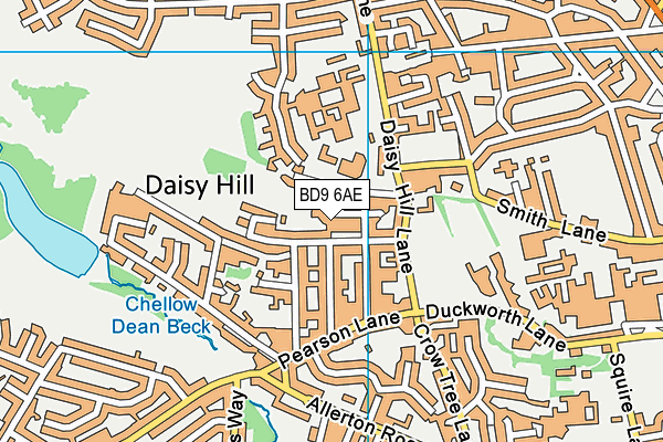 BD9 6AE map - OS VectorMap District (Ordnance Survey)