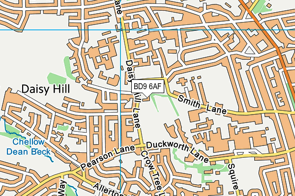 BD9 6AF map - OS VectorMap District (Ordnance Survey)