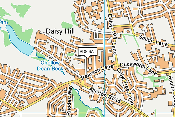 BD9 6AJ map - OS VectorMap District (Ordnance Survey)