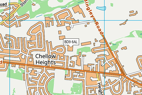 Chellow Heights Special School map (BD9 6AL) - OS VectorMap District (Ordnance Survey)
