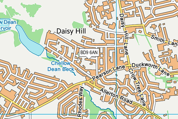 BD9 6AN map - OS VectorMap District (Ordnance Survey)