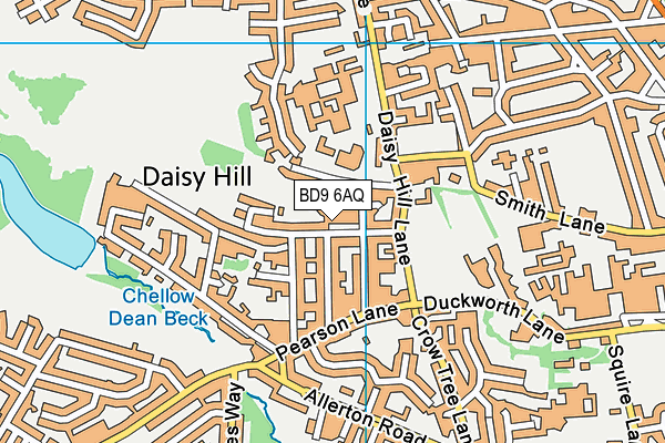 BD9 6AQ map - OS VectorMap District (Ordnance Survey)