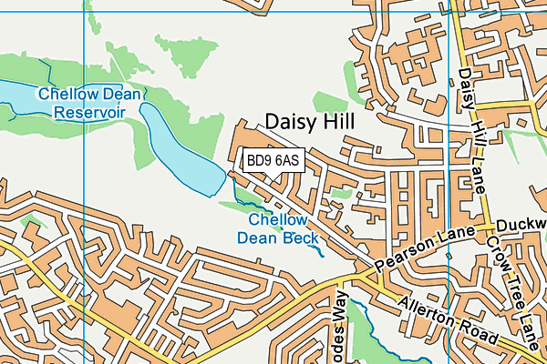 BD9 6AS map - OS VectorMap District (Ordnance Survey)