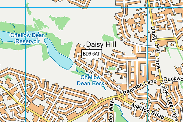 BD9 6AT map - OS VectorMap District (Ordnance Survey)