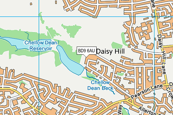 BD9 6AU map - OS VectorMap District (Ordnance Survey)