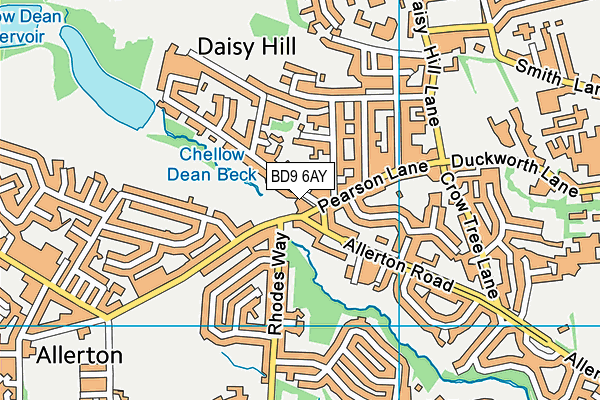 BD9 6AY map - OS VectorMap District (Ordnance Survey)