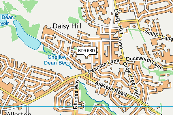 BD9 6BD map - OS VectorMap District (Ordnance Survey)