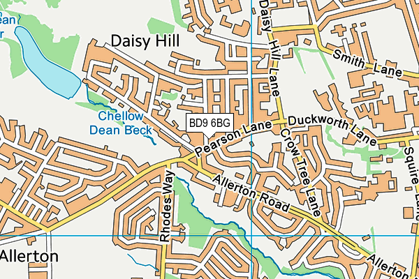 BD9 6BG map - OS VectorMap District (Ordnance Survey)