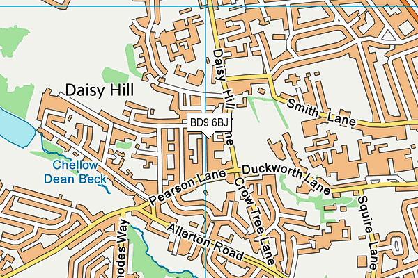 BD9 6BJ map - OS VectorMap District (Ordnance Survey)