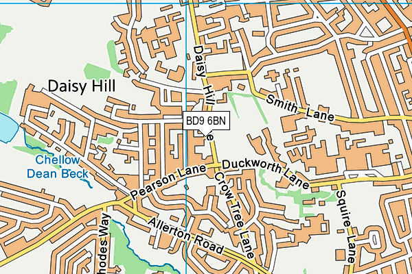 BD9 6BN map - OS VectorMap District (Ordnance Survey)