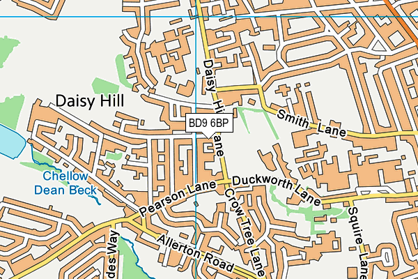 BD9 6BP map - OS VectorMap District (Ordnance Survey)