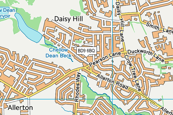 BD9 6BQ map - OS VectorMap District (Ordnance Survey)