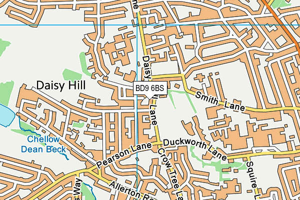 BD9 6BS map - OS VectorMap District (Ordnance Survey)