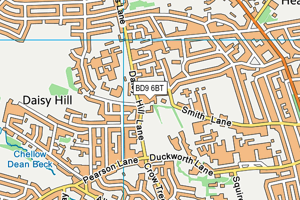 BD9 6BT map - OS VectorMap District (Ordnance Survey)