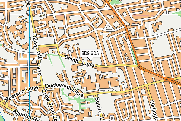 BD9 6DA map - OS VectorMap District (Ordnance Survey)